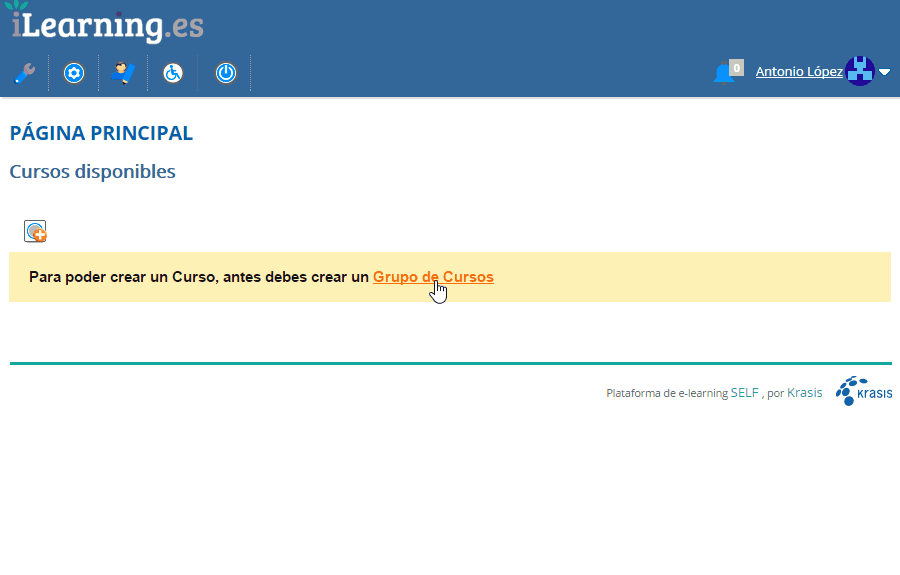 Crear grupo cursos