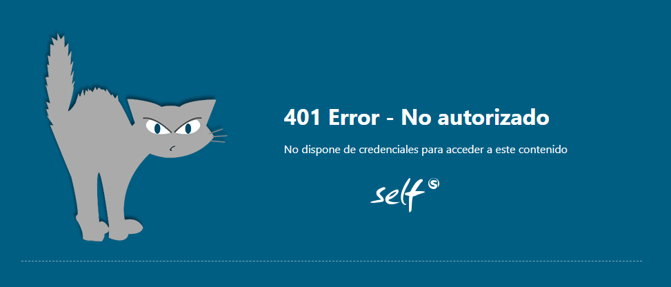 Mensaje de acceso no autorizado a recurso de SELF