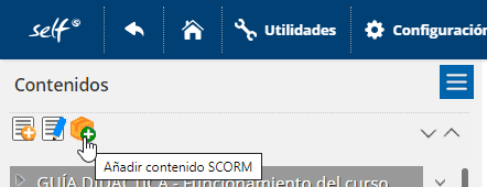 Agregar contenido SCORM a un curso pre-existente en SELF