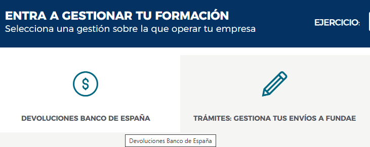 Aplicación Fundae: apartado de devoluciones al Banco de España