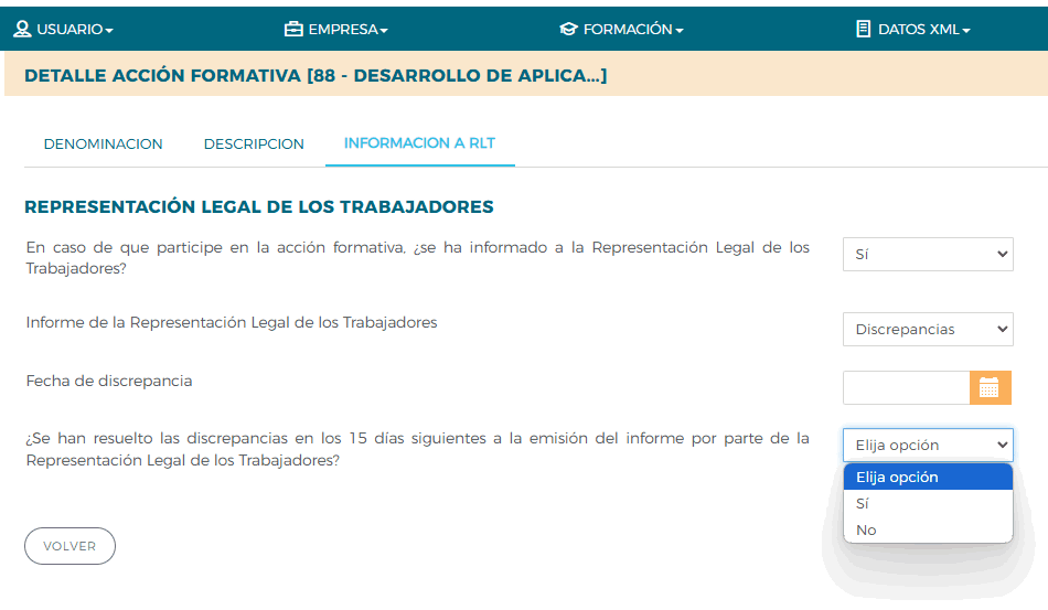 Pantallazo Fundae RLT